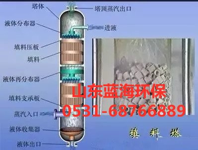 下部進入塔體的酸性有害氣體與噴淋液呈逆流活動